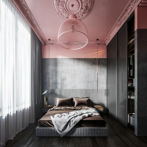 Beautiful Bed Designs, تصميم داخلي فاخر, Pink Bedrooms, Grey Bedroom, 아파트 인테리어, Pink Bedroom, Decoration Inspiration, Modern Bed, Design Living