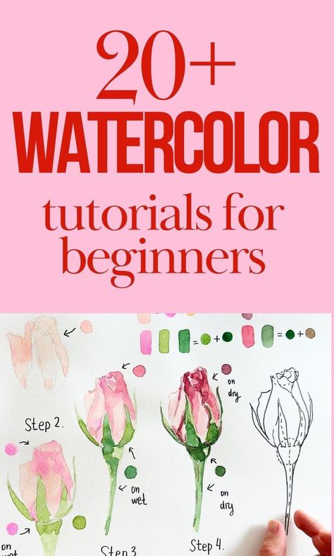 How to paint in watercolor | How to draw for beginners | Watercolor tutorials easy step by step #watercolor#howtopaint Watercolour Inspiration For Beginners, How To Paint Watercolor Flowers Step By Step, Easiest Watercolor Painting, Watercolor For Beginners Tutorials, Watercolor Tips For Beginners, How To Paint With Watercolor, Learn To Watercolor Paint, Watercolor Practice Exercises, How To Paint With Watercolors