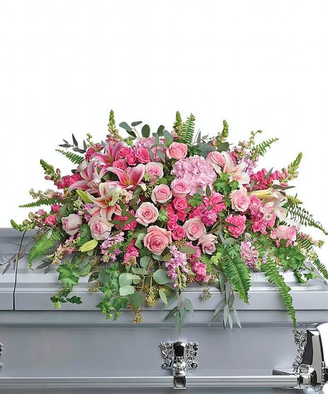 Casket Flowers & Floral Sprays For Funeral - Carithers Flowers Atlanta Summer Casket Spray, Grave Saddles, Sympathy Floral, Sympathy Plants, Casket Spray, Casket Flowers, Urn Arrangements, Sympathy Arrangements, Get Well Flowers