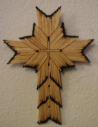 I made these with the students at Immanuel when I taught art there. Match Stick Cross, Matches Crafts, Match Stick Craft, Burnt Match, Match Stick Art, Matchstick Craft, Clothespin Cross, Wooden Cross Crafts, Match Art