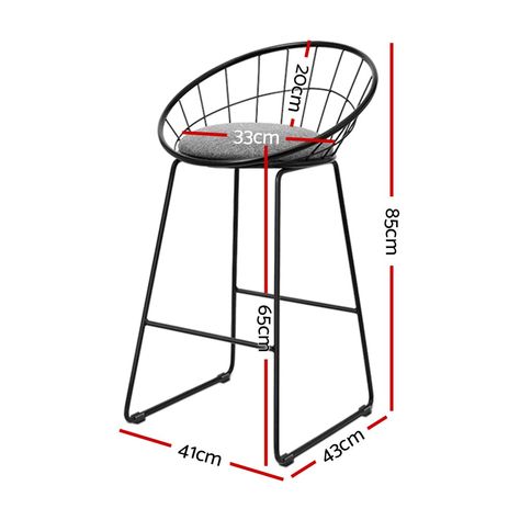 Artemis Set of 2 Bar Stools Steel Fabric - Grey and Black, Furniture > Bar Stools & Chairs, Ozark Home Industrial Counter Stools, Padded Bar Stools, Fabric Kitchen Chairs, Steel Bar Stools, Fabric Bar Stool, Black Steel Frame, Bar Stool Chairs, Kitchen Fabric, Black Bar