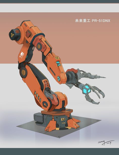 ArtStation - Mechanical arm concept, David zhou Robot Mechanics, Mechanical Arm, Sci Fi Props, Industrial Robots, Sci Fi Design, Industrial Machine, Arte Robot, 3d Modelle, Robot Design