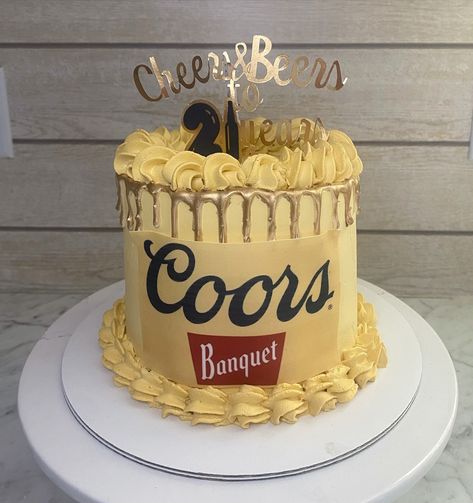 cheers & beers to 21 years 🍻 . . . #beercakes #21stbirthdaycake #nccakes #coorsbanquet #edibleimages 21 Birthday Cake For Men, Men’s Birthday Cakes 21, Coors Banquet Cake, 21st Birthday Ideas For Guys Cake, 21st Birthday Cake For Guys Simple, Cheers To 30 Years Cake, Frat Wedding, Beer Birthday Cake, 21st Birthday Cake For Guys