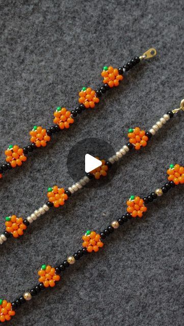 Beaded Pumpkin Tutorial, Seed Bead Pumpkin Bracelet, Seed Bead Pumpkin Earrings, Pumpkin Bead Bracelet, Beaded Pumpkin Bracelet, Pumpkin Beaded Bracelet, Pumpkin Seed Bead Bracelet, Pumpkin Bracelet Pattern, Fall Beaded Bracelet