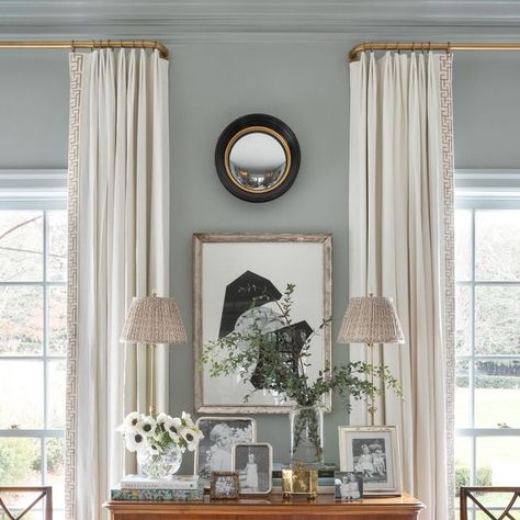 AWI / Anna-Wooten Loggins on Instagram: "As mentioned in @southernlivingmag Farrow + Ball Light Blue is always a favorite paint color as it pairs so well with neutrals and antiques. Link to read in stories!  @farrowandball @heidiface 📸 #awooteninteriors" Farrow And Ball Light Blue Living Room, Farrow And Ball Borrowed Light, Light Blue Living Room, Borrowed Light, Favorite Paint Colors, Favorite Paint, Ball Lights, Blue Living Room, Farrow Ball