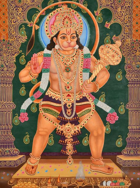 Veer Hanuman, Sankat Mochan, Mysore Painting, Ram Image, Shri Hanuman, Hanuman Photos, Hanuman Images, Hanuman Wallpaper, Hanuman Ji