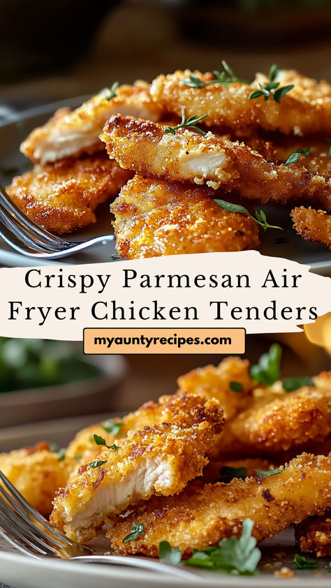 These Crispy Parmesan Air Fryer Chicken Tenders are a healthier twist on a classic favorite! Coated in a crunchy Parmesan breadcrumb mixture, these chicken tenders are air-fried to golden perfection, giving you all the crispiness without the extra oil. Perfect for a quick weeknight dinner, a fun appetizer, or even meal prep, these chicken tenders are kid-friendly and full of flavor. Airfryer Chicken Meals, Crispy Chicken In Air Fryer Recipes, How To Make Breaded Chicken In Air Fryer, Keto Airfryer Chicken Tenders, Chicken Fried Chicken Air Fryer Recipe, Parmesan Chicken Tenders Air Fryer, Air Fryer Tenders Recipes, Breadcrumb Chicken Tenders, Juicy Air Fryer Chicken Tenders