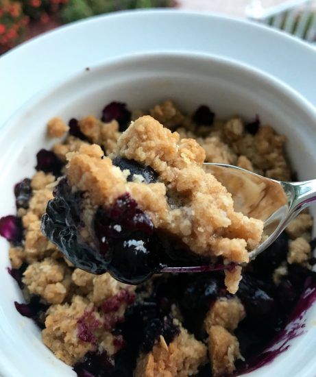 Blueberry Crisp For Two, Family Around The Table, Recipe For 1, Small Batch Baking, Blueberry Crisp, Berry Berry, Single Serve Desserts, Single Serving Recipes, Blueberry Desserts