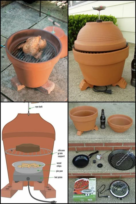 Diy Barbecue, Diy Smoker, Diy Bbq, Outdoor Oven, Astuces Diy, Rocket Stoves, Soil Improvement, Outdoor Bbq, Bbq Grill