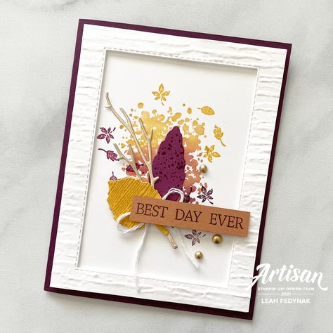 Stampin Up Artisan Design Team 2022, Stampin Up Leaf Collection, Stampinup Gorgeous Leaves, Stampin Up Fall Samplers, Gorgeous Leaves Bundle Stampin Up Cards, Fall Sampler Stampin, Stampin Up Autumn Leaves Bundle, Leaf Cards, Birthday Cards For Men