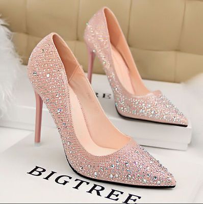 Unique Wedding Shoes, Hak Tinggi, Pink Wedding Shoes, Wedding Shoes Low Heel, Rhinestone High Heels, Prom Heels, Wedding Shoes Heels, Pumps Heels Stilettos, Low Heel Shoes