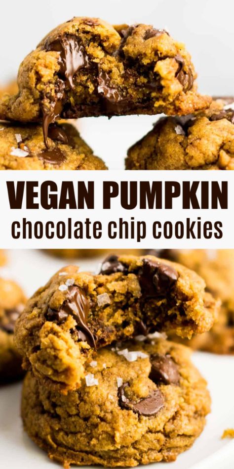 Baklava Recept, Vegan Pumpkin Chocolate Chip Cookies, Healthy Vegan Dessert, Vegan Holiday Cookies, Vegan Pumpkin Cookies, Cookies Pumpkin, Profiterole, Cheesecake Vegan, Vegan Pumpkin Recipes