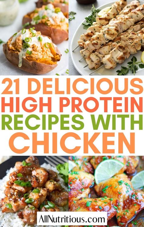 Healthy High Protein Dinner Recipes For Two, More Protein Less Carbs Recipes, Easy High Protein Low Carb Dinner, Nutritious Chicken Recipes, Healthy Chicken Recipes High Protein, High Calorie Chicken Recipes, High Protein Chicken Meal Prep Recipes, High Protein Lunch Chicken, High Chicken Protein Meals