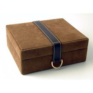 Budd Leather Faux Suede and Leather Jewelry Box with Concealed Compartment in Brown Luxury Packaging Design, Personalized Jewelry Box, Leather Jewelry Box, Large Necklace, Collection Box, Craft Box, Jewelry Boxes, Box Art, Buying Jewelry