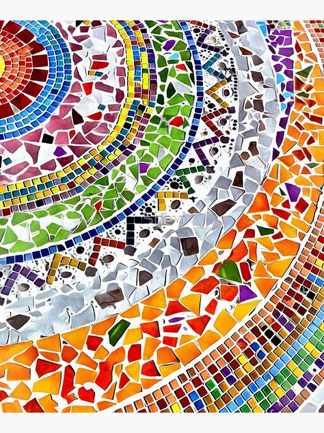 Antonio Gaudi Mosaic, Simple Mosaic Patterns For Kids, Gaudi Mosaic Pattern, Mosaic Folk Art, Spanish Mosaic Art, Antoni Gaudi Mosaic, Antoni Gaudi Drawings, Gaudi Nails, Mosaic Barcelona