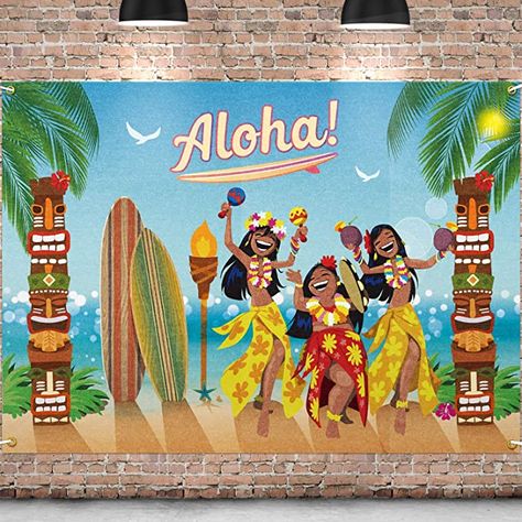 Tropical Gate, Black Photo Background, Aloha Party Decorations, Hawaiian Background, Tropical Themed Party, Tropical Theme Party, Aloha Party, Hawaiian Party Decorations, Hawaii Party