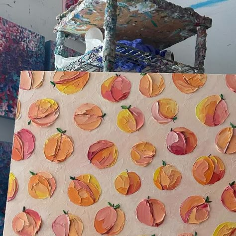 Ann Marie Coolick on Instagram: "This piece is now in a private collection— but I do have one more peach painting available on my website! #peaches #oilpainter" Peach Tree Painting, Peach Drawing, Peach Painting, Cherries Painting, Peach Paint, 2024 Art, Friend Painting, Farm Paintings, Peach Background