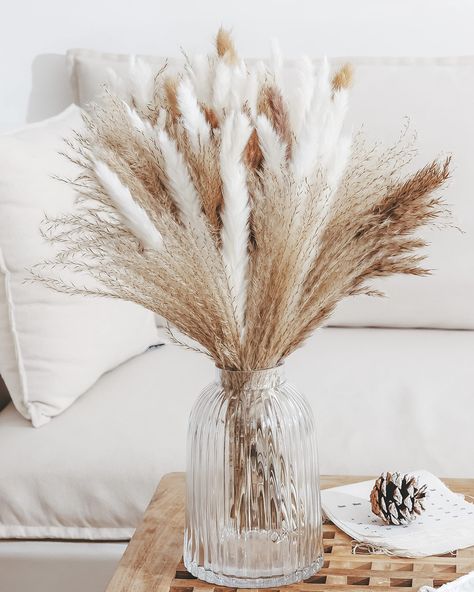 PRICES MAY VARY. 【Why You Will Love it】These high-quality pampas grass bouquets are perfect decorations to bring warmth and texture to any home! Beautifully dried and naturally preserved, our pampas grass maintain their soft and fluffy characteristics yet require minimal effort to look after. They will look beautiful in any vase, and if you are feeling crafty, the 100 pieces of 7 varieties of pampas grass allow you to mix and match! So, get these pampas grass today and effortlessly make your hom Fall Decor Wedding, Thanksgiving Dinner Table Setting, Boho Style Home Decor, Pampas Grass Vase, Boho Style Home, Antique Farmhouse Decor, Grass Bouquet, Pampas Grass Bouquet, Dried Pampas