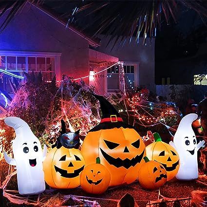 With this new decor you will be the talk of the neighborhood. It is the perfect addition to any yard this fall. Pumpkin Lanterns, Halloween Blow Ups, Halloween Outdoor Decoration, Halloween Patio, Inflatable Party Decorations, Inflatable Pumpkin, Pumpkin Display, Inflatable Decorations, Halloween Inflatables