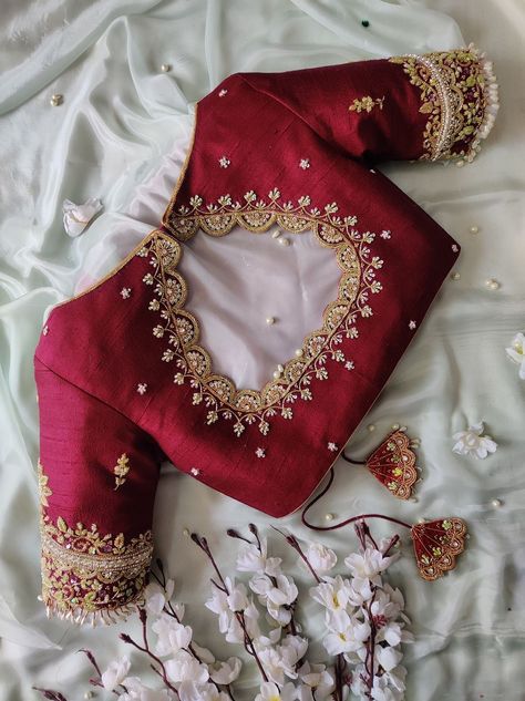 Blouse Design For Newly Married, Bridal Work Blouse Designs South Indian, Bridal Blouse Pattern, Bridal Back Blouse Designs, Blouse Designs For Wedding Saree, Gold Blouse Work Designs, Blouse Back Designs For Lehenga, Blouse Designs Latest For Bride, Boat Neck Work Blouse Designs