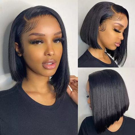 PRICES MAY VARY. 💖【Bob Wig Human Hair Material】100% Unprocessed Brazilian Virgin Wigs Human Hair Straight Bob Wig Human Hair. Cut It Directly from the Hair of Young Girls.Natural and Healthy, True to length, Minimum Shedding, No Tangling. 💖【Closure Wigs Human Hair Pre Plucked】Transparent bob lace front wigs human hair, pre plucked natural hairline with baby hair around, soft & durable. Can be dyed, permed, bleached, highlight, curled or styled as your own hair. It is suitable to wear in any oc Straight Frontal, Lace Frontal Bob, Kort Bob, Remy Hair Wigs, Bob Lace Front Wigs, Straight Bob, Straight Lace Front Wigs, Wigs Human Hair, Short Bob Wigs