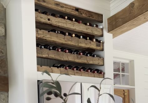 Above Cupboard Wine Rack, French Riddling Wine Rack, Wine Storage Above Refrigerator, Built In Wine Rack Above Fridge, Wine Storage Over Fridge, Kitchen Wine Rack Above Fridge, Wine Storage Above Fridge, Wine Above Fridge, Above Fridge Wine Rack