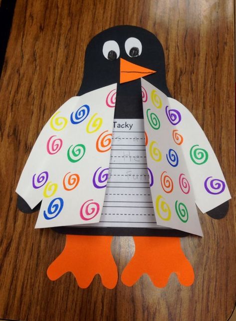 It's a follow-up writing activity to Tacky the Penguin that includes designing a new shirt for the fashionable fowl! Penguin Crafts Preschool, Tacky The Penguin, Penguin Activities, Preschool Designs, Penguin Theme, Pinecone Crafts, Penguin Crafts, Penguin Craft, Winter Classroom