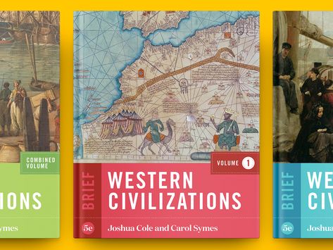 Western Civilizations Brief 5e Textbook Covers by Jen Montgomery on Dribbble Textbook Cover Design, Workbook Cover Design, Textbook Layout, Textbook Design, History Book Cover, Textbook Cover, Book Series Design, Nursing Textbooks, Workbook Cover