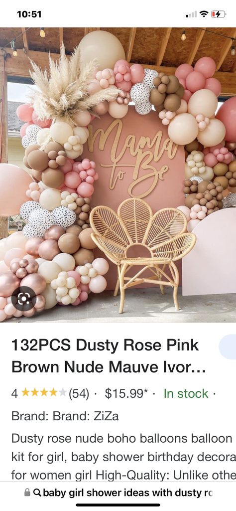 Dusty Pink Baby Shower Ideas, Boho Pink Baby Shower Ideas, Dusty Pink Baby Shower, Pink Baby Shower Ideas, Rosé Christmas, Balloon Kit, Christmas Baby Shower, Pink Baby Shower, Pink Boho