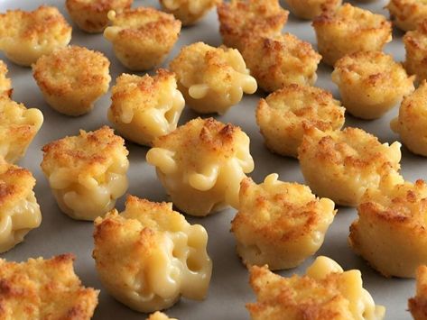 Cheese Bites Appetizers, Baked Mac And Cheese Bites, Macaroni And Cheese Bites, Mac Cheese Bites, Plan Ahead Meals, Appetizer Party, Mac And Cheese Bites, Food Fusion, Baked Mac N Cheese