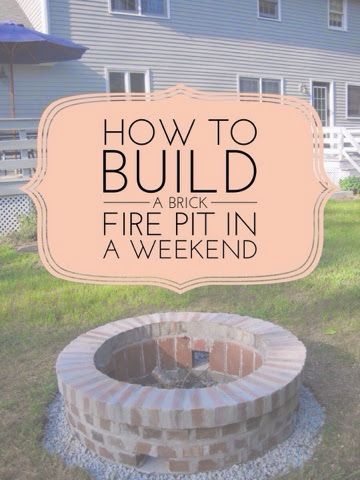 Diy Fire Pit Ideas, How To Build A Fire Pit, Diy Outdoor Fireplace, Brick Fire Pit, Fire Pit Ring, Fire Pit Furniture, Fire Pit Designs, Diy Fire Pit, Backyard Fire