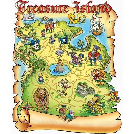 Treasure Island map Treasure Island Map, Treasure Maps For Kids, Treasure Hunt Map, Decoration Mural, Pirate Treasure Maps, Art Activities For Toddlers, Pirate Kids, Maps For Kids, Pirate Day