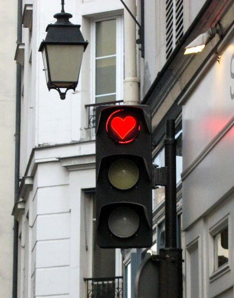 Traffic Light, Heart On, Red Heart, A Heart, Building, Red, White