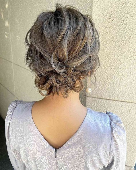 32 Cute & Easy Updos for Short Hair for Special Occasions Hair Styles For Weddings Short Hair, Semi Formal Updos For Short Hair, Mom Hair For Wedding Mothers, Loose Updo For Short Hair, Shorter Hair Updos For Wedding, Formal Half Up Short Hair, Hair Dews For Short Hair, Wedding Guest Hairstyles For Short Hair Updo, Wedding Hair Styles For Short Hair Bob