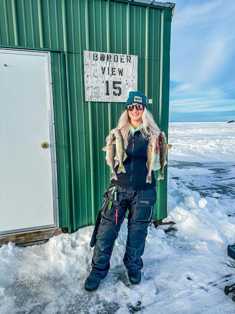 Ice fishing and cold weather gear for women. Fishing Suit, Cold Weather Gear, Fishing Women, Fishing Girls, Ice Fishing, Fishing Gear, Amazing Products, Outerwear Women, Suits For Women