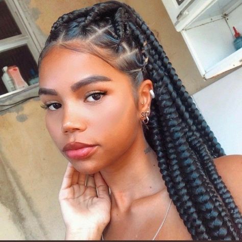 Box Dreads, Black Hair Aesthetic, Different Braids, Big Braids, Big Box Braids Hairstyles, Instagram Hairstyles, Short Locs Hairstyles, Goddess Braids Hairstyles, Box Braids Hairstyles For Black Women