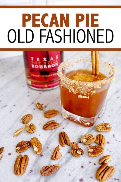 Pecan Old Fashioned, Bourbon Cocktail Recipe, Classic Old Fashioned, Old Fashion Cocktail Recipe, Cinnamon Pecans, Mixed Drinks Alcohol, Best Cocktail Recipes, Delicious Drink Recipes, Boozy Drinks