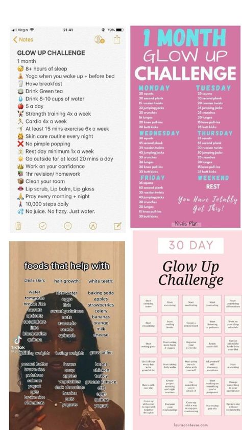 how to glow by work out by food by tips and tricks One Month Glow Up Challenge, 1 Month Glow Up Challenge, 1 Month Challenge, Month Glow Up Challenge, Glow Up Challenge, Month Challenge, 8 Hours Of Sleep, Russian Twist, At Home Workout Plan