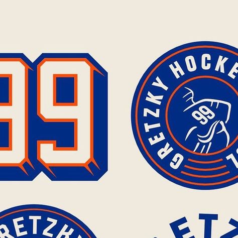 Luc Sauve on Instagram: "What Gretzky colour scheme is your favourite? For me it has to be the iconic Oilers colours from the 80s. These are some of the designs I did for the @gretzkyhockeyschool. It was truly an honour to create designs for a hockey legend. #lucsauvedesign #badgedesign #gretzkyhockeyschool" Hockey Illustration, 80s Sport, 80s Sports, Hockey Design, Hockey Logos, Sport Logo, Sport Hockey, Badge Design, Logo Design Creative