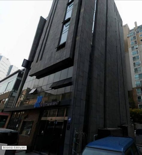 JYP Training Center  New building of JYP   7 Dosan-daero 90-gil, Gangnam-gu, Seoul, South Korea Jyp Ent Building, Jyp Building Aesthetic, Korea Checklist, Jyp Entertainment Building, Seoul Building, Jyp Building, Korea Gangnam, Seoul Aesthetic, Kpop Life