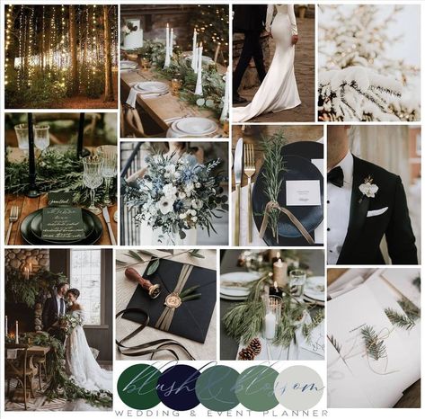 Wedding Planner, North East✨ on Instagram: “It's beginning to look a lot like Christmas... So let's talk Winter Weddings!✨ Our stunningly bold Forest Green & Navy colour scheme…” Navy Colour Scheme, Navy And Forest Green, Navy Wedding Theme, Forest Green Bridesmaid Dresses, Midsummers Night, Forest Green Wedding, Duggar Wedding, Navy Color Scheme, Dark Green Wedding