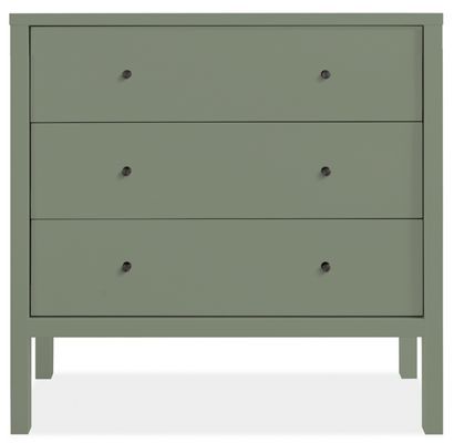 Ski Nursery, Sage Green Dresser, Arts And Crafts Design, Kids Dresser, Boy Bedrooms, Grey Accent Wall, Bookcase Wall Unit, Three Drawer Dresser, Green Dresser