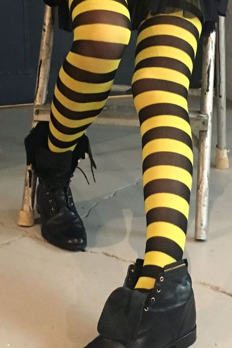 Yellow Striped tights for women. Stripe Tights, Funky Tights, Halloween Tights, Yellow Tights, Cool Tights, Shaping Tights, Tights For Women, Perfect Girl, Striped Tights