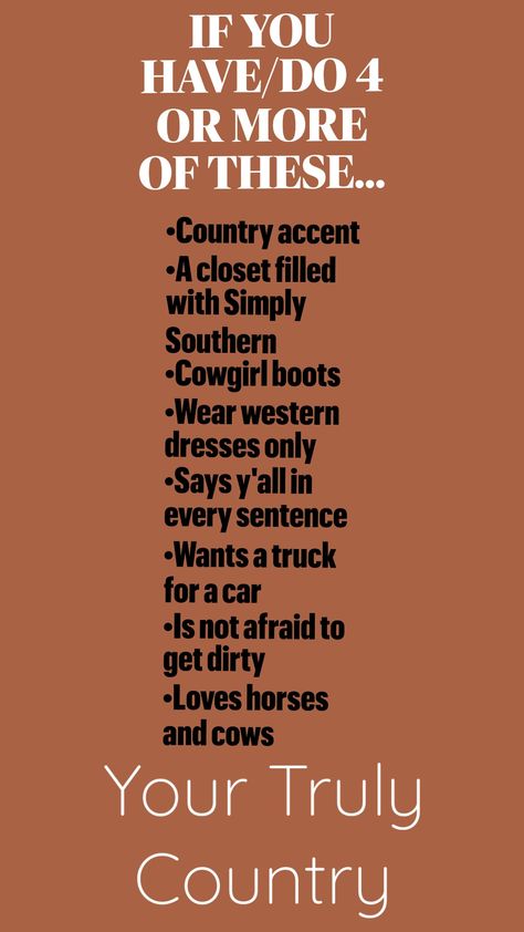 I'm country.. hbu? #country #quiz #aubreegirl #fun #comment Country Girl Problems, Simply Southern, Country Girl, Western Dresses, Cowgirl Boots, Country Girls, How To Plan, Pins, Quick Saves