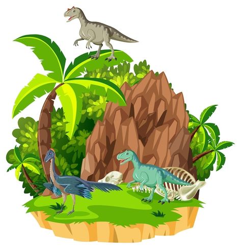 Scene with dinosaurs carnotaurus on isla... | Free Vector #Freepik #freevector #nature-drawing #land #landscape-drawing #garden Cute T Rex, Dinosaur Drawing, Dinosaur Skeleton, Cute Cat Wallpaper, Nature Drawing, Landscape Drawings, Cute Dinosaur, Cat Wallpaper, Freelance Graphic Design