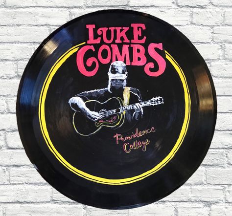 Acrylic Painting Luke Combs, Vinyl Record, Vinyl Records, Acrylic Painting, Hollywood, Vinyl, Art