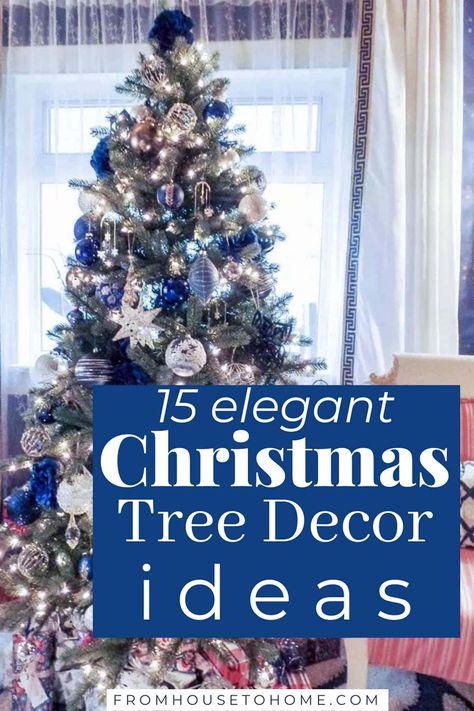 I have some serious Christmas tree decorating goals, so these Christmas tree ideas for both traditional Christmas trees and modern Christmas trees are coming in super handy. Definitely read these if you need some awesome elegant Christmas tree inspiration. Blue And Silver Christmas Tree Ideas Diy, Blue And White Christmas Trees Ideas, White And Blue Xmas Tree, Navy And White Tree, Christmas Tree Luxury Decorating Ideas, Navy Silver And White Christmas Tree, Navy And Mauve Christmas Tree, Silver And Navy Blue Christmas Tree, Christmas Tree Decorating Themes 2023