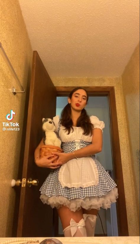 Hot Dorthy Costume, Dorthory Costume, Dorthy Costume Women, Coquette Costumes, Coquette Halloween Costume, Dorthy Costume, Belle Halloween Costume, Dorothy Halloween, Dorothy Halloween Costume