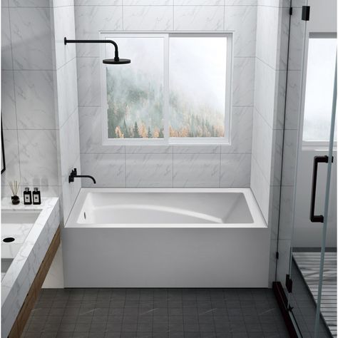 Shower Base With Seat, Alcove Tub, Acrylic Shower Base, Wall Alcove, Bubble Baths, Shower Base, Acrylic Bathtub, Soaking Bathtubs, Tub Shower Combo