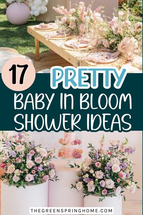 Looking for some inspiring Baby in Bloom shower ideas?! You’re going to LOVE this long list of gorgeous examples of a Baby in Bloom shower theme.  ​From party decor to dessert ideas and even shower game suggestions, we’ve got every detail you’ll need covered!  Let’s get started. Baby In Bloom Decor Ideas, Baby In Bloom Shower Activities, Bloom Bar Baby Shower Ideas, Baby In Bloom Centerpieces Diy, Baby In Bloom Baby Shower Dessert Table, Baby In Bloom Theme Baby Shower Ideas, Baby In Bloom Flower Arrangements, Baby Shower Baby In Bloom Decor, Baby In Bloom Baby Shower Table Decor